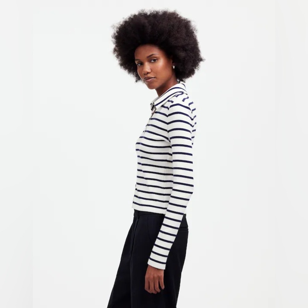 Madewell Ribbed Zip-Front Tee - Picture 4 of 8